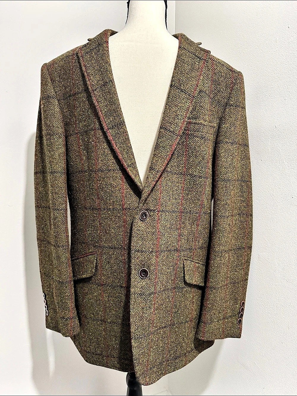 Harris Tweed Men's Plaid Wool Sport Coat